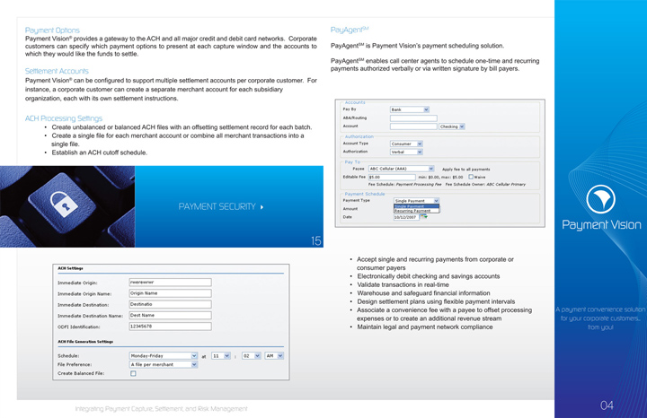 Printshot 4 of the Payment Vision Brochure Project