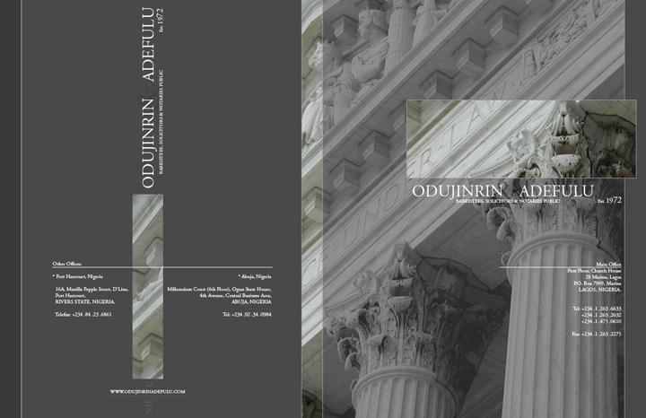 Printshot 1 of the Odujinrin & Adefulu Brochure Project