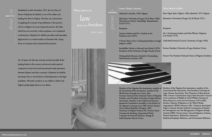 Printshot 2 of the Odujinrin & Adefulu Brochure Project